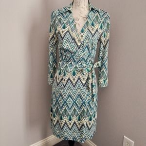 Zoë Geometric Print Wrap Dress - S